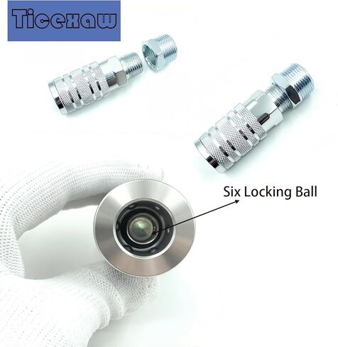 7PCS 1/2 inch NPT Industrial Air Hose Fittings Kit, Includes Male & Female Quick Connect Couplers and Plugs, for Pneumatic Tools, Automotive, Factory Use in Kuwait