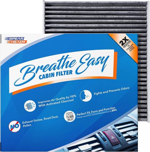 Spearhead Odor Defense Breathe Easy Cabin Filter, Fits Like OEM, Up to 25% Longer Lasting w/Activated Carbon (BE-643) in Kuwait