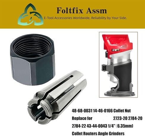48-68-0031 14-46-0166 Collet Nut Replace for Milwaukee 2723-20 2784-20 2784-22 2984-20 43-44-0043 1/4"（6.35mm) Collet Routers Angle Grinders in Kuwait