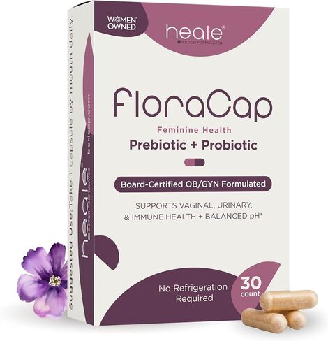 FloraCap Vaginal Probiotics for Women - 30 Oral Capsules - Heale Doctor Formulated Probiotics for Feminine Health, pH, Urinary Tract & Healthy Vaginal Flora - Reduce Odor, Itching, & Discomfort in Saudi Arabia