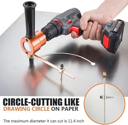 Power Drill Nibbler Attachment – 360° Adjustable Double-Head Metal Sheet Cutter with Wrench (orange) in Saudi Arabia
