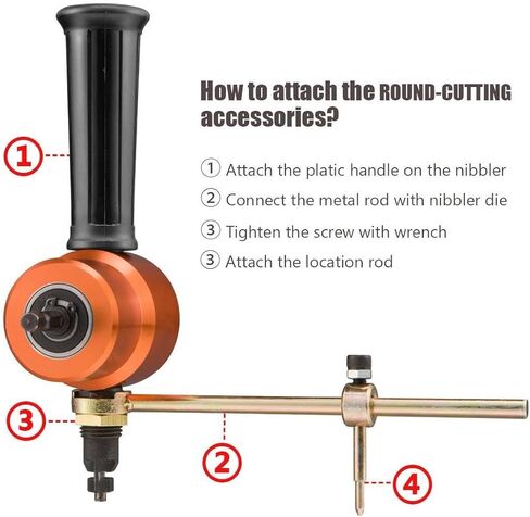 Power Drill Nibbler Attachment – 360° Adjustable Double-Head Metal Sheet Cutter with Wrench (orange) in Saudi Arabia