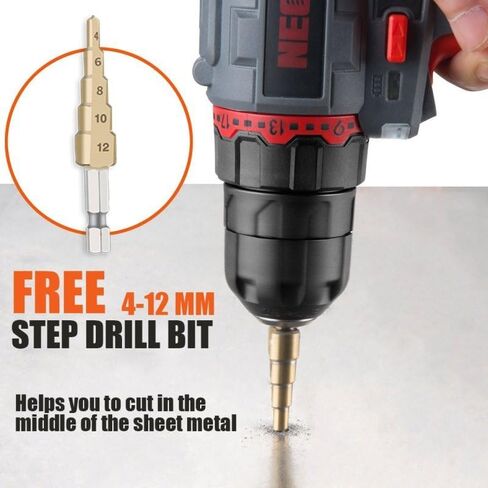 Power Drill Nibbler Attachment – 360° Adjustable Double-Head Metal Sheet Cutter with Wrench (orange) in Saudi Arabia