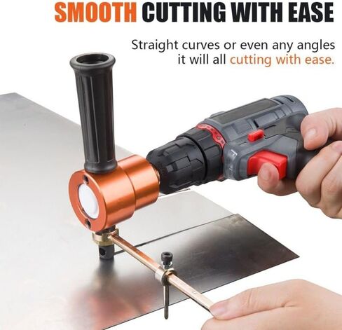 Power Drill Nibbler Attachment – 360° Adjustable Double-Head Metal Sheet Cutter with Wrench (orange) in Saudi Arabia