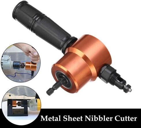 Power Drill Nibbler Attachment – 360° Adjustable Double-Head Metal Sheet Cutter with Wrench (orange) in Saudi Arabia