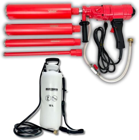 صفقة حزمة الحفر الأساسية 4Z1 2-SPEED CORING CORING DRILL من BLUEROCK TOOLS تأتي مع قطع مقاس 1 بوصة و2 بوصة و3 بوصة و4 بوصة + طقم خزان سعة 12 لتر - صفقة الحزمة in Kuwait