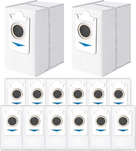14 قطعة من أكياس الغبار، متوافقة مع مكنسة Ecovacs Deebot X8 Pro Omni/T50 Pro Omni/T50 Max Pro Omni/T80 Omni/X9 Pro Omni/Yeedi S14 Plus Robot Vacuum، أكياس مكنسة كهربائية من الكربون المنشط بسعة 3.5 لتر، هيكل من أربع طبقات in Kuwait