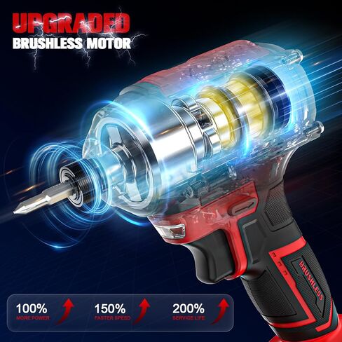 Ecarke Cordless Drill Driver Impact Driver Compatible with Milwaukee 18V Battery(Bare Only), Brushless Power Tool Combo Kit, 3/8'' Drill 2800 In-lbs & 1/4'' Driver 440 In-lbs for Home DIY Woodworking in Kuwait