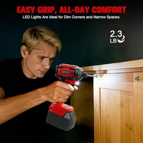 Ecarke Cordless Drill Driver Impact Driver Compatible with Milwaukee 18V Battery(Bare Only), Brushless Power Tool Combo Kit, 3/8'' Drill 2800 In-lbs & 1/4'' Driver 440 In-lbs for Home DIY Woodworking in Kuwait