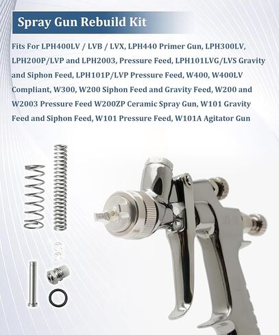 مجموعة صيانة إعادة بناء مسدس الرش تناسب أجزاء المسدس التمهيدي Iwata W400 LPH400LV / LVB/LVX, LPH200 in Kuwait