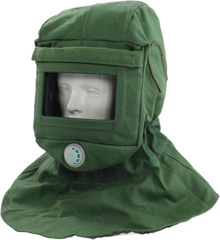 Sand Blasting Hood Cap, Canvas Shawl Cap Dustproof Windproof Sandblasting Tool Mask Cut Scratch Heat Resistant Neck Protector Sand Blasting Hood Mask in Kuwait