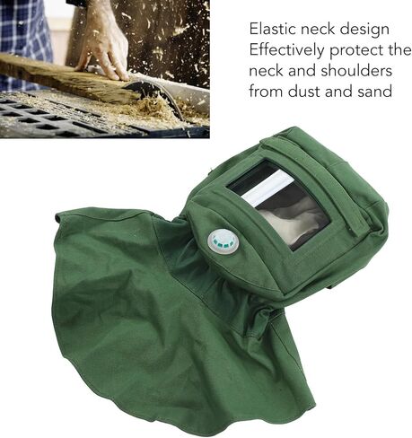 Sand Blasting Hood Cap, Canvas Shawl Cap Dustproof Windproof Sandblasting Tool Mask Cut Scratch Heat Resistant Neck Protector Sand Blasting Hood Mask in Kuwait