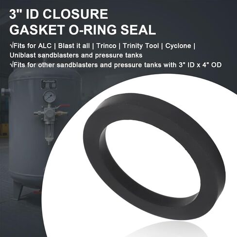 MOTOQUEEN 3" ID Closure Gasket O-Ring Seal for Sandblaster Pressure Tank, Fits for ALC Trinco Cyclone Uniblast in Kuwait