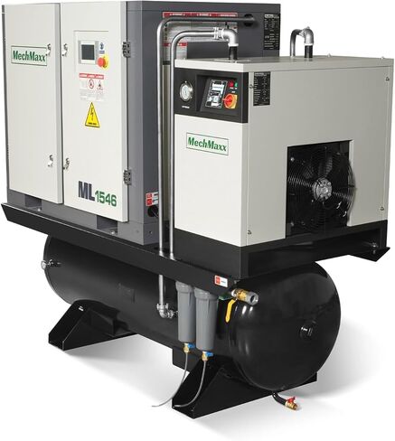 MechMaxx 15HP Combined Rotary Screw Air Compressor with Dryer & 105-Gal ASME Tank | 45 CFM, 116 PSI, 460V 3-Phase – Industrial Grade, ML1546 in Kuwait