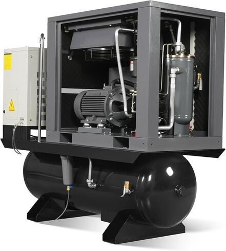 MechMaxx 15HP Combined Rotary Screw Air Compressor with Dryer & 105-Gal ASME Tank | 45 CFM, 116 PSI, 460V 3-Phase – Industrial Grade, ML1546 in Kuwait