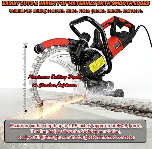 16" Concrete Ring Saw, 9500W Toroidal Electric Concrete Saw Cutting Machine, Wet Cutting System, Max Cutting Depth 11.8" Electric Ring Cutter For Brick, Concrete, Marble And Rebar(9500W) in Saudi Arabia