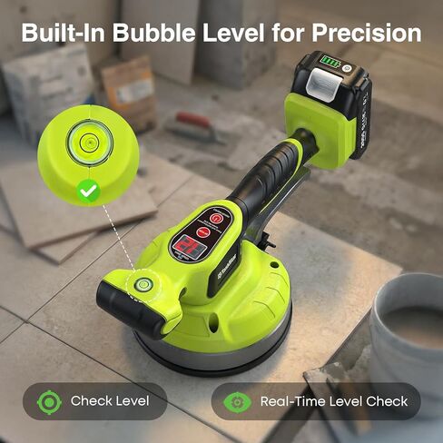 Taskstar Tile Vibration Tool, 160mm Large Suction Cup (250lb), 26,000 RPM Tile Vibrator, 12-Speed Tile Installation Tool for Large Format Floor & Wall Tiles up to 48", Makita 18V Battery Compatible in Kuwait