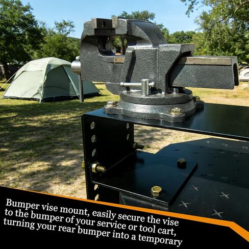 دعامة دعم ممتص الصدمات من Outus Bumper Vice Mount Rv مثقوبة مسبقًا لتعديل الارتفاع متعدد الاستخدامات، يمكن ربطها بسهولة بشاحنة المرافق أو شاحنة جسم الخدمة، الأجهزة متضمنة، فولاذ كربوني، أسود in Kuwait
