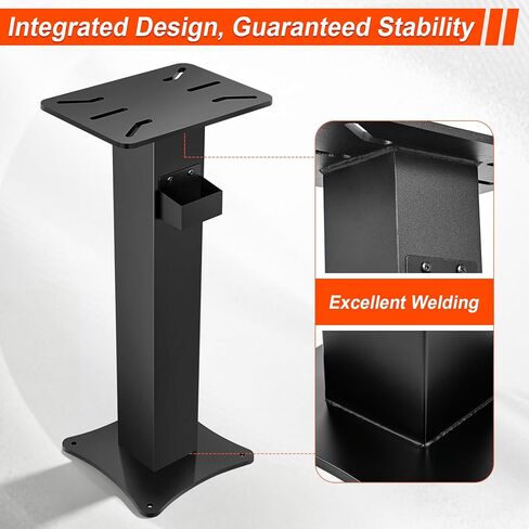 Bench Grinder Stand, Heavy-Duty Floor Pedestal with 13.77" x 9.84" Mounting Plate, 32.67" Height, Pre-Cut Slots & Water Pot, Compatible with Bench Grinders, Vises, Drill Press and More in Kuwait