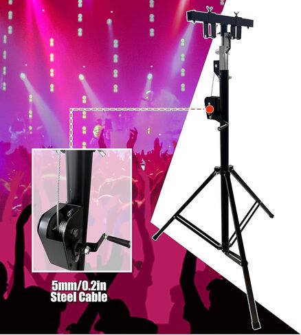 INTSUPERMAI Two (2) xTruss Lighting Crank Stand Light Trussing Stands Portable Crank Lighting Stand System T-Bars Triangle Truss 5.91-13.12in Height for Lighting Audio Stage Mounting in Kuwait