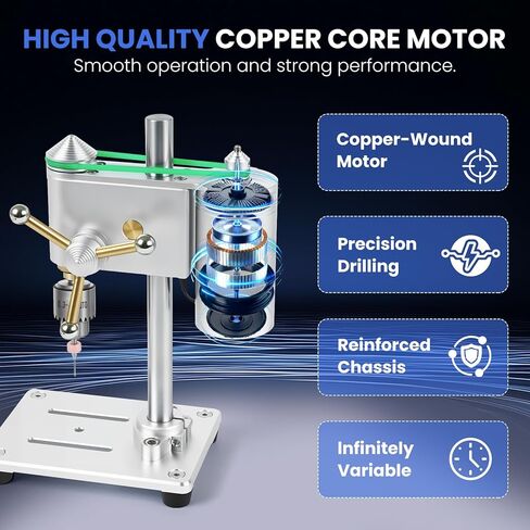 Mini Benchtop Drill Press, Precision Drill Press with Variable Speed Control, 360° Rotation CNC & JT0 Chuck for Metal & Wood, Jewelry, DIY Crafts, Watch, Lab in Kuwait