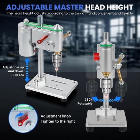 Mini Benchtop Drill Press, Precision Drill Press with Variable Speed Control, 360° Rotation CNC & JT0 Chuck for Metal & Wood, Jewelry, DIY Crafts, Watch, Lab in Kuwait