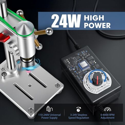 Mini Benchtop Drill Press, Precision Drill Press with Variable Speed Control, 360° Rotation CNC & JT0 Chuck for Metal & Wood, Jewelry, DIY Crafts, Watch, Lab in Kuwait