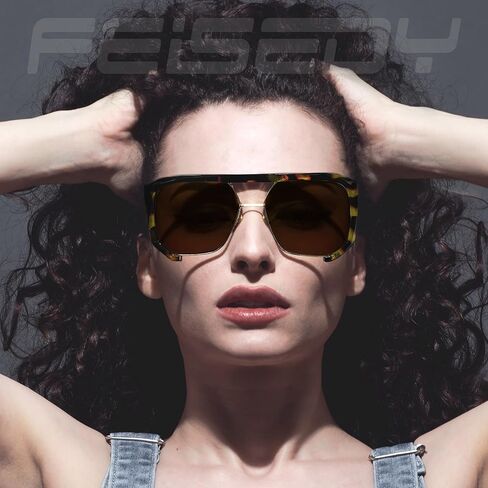 FEISEDY نظارات شمسية للرجال والنساء، إطار مربع 70s، نظارات شمسية كلاسيكية عصرية UV400 B2398 in Saudi Arabia