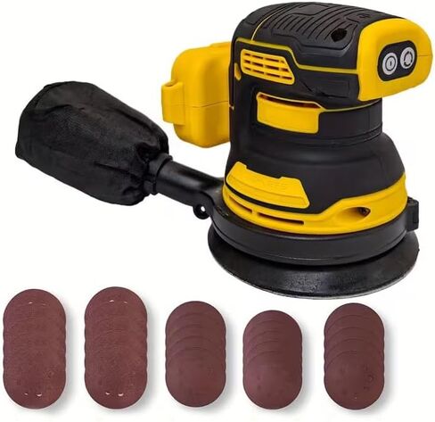 Cordless Track Sander for 20V MAX Battery, 5-Inch Sanding Surface, Brushless Motor, and Variable Speed Settings, Includes 30 Sheets of Sandpaper and One Dust Bag in Kuwait
