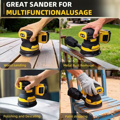 Cordless Track Sander for 20V MAX Battery, 5-Inch Sanding Surface, Brushless Motor, and Variable Speed Settings, Includes 30 Sheets of Sandpaper and One Dust Bag in Kuwait