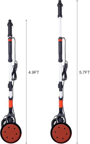 Drywall Sander 780W Electric Drywall Sander with Vacuum Dust Collection 6.5A Motor Dustless Floor Sander with Variable Speed 900-1800RPM LED Light Extendable & Foldable Handle in Kuwait