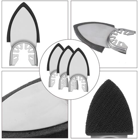 246 Pcs Oscillating Tool Sanding Pad Kit 3 Triangles Pads and 3 Finger Pads 240 Sandpaper Sheets Multi-Grit for Wood Plaster Metal Compatible with Most Oscillating Multitools in Kuwait