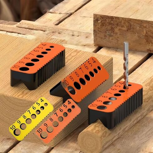 Drill Bit Guide, Simple Portable Reusable Plastic Metric Precision Tool for Woodworking, Yellow in Kuwait