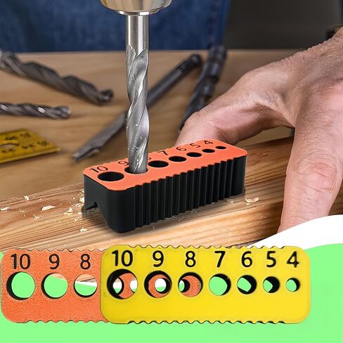 Drill Bit Guide, Simple Portable Reusable Plastic Metric Precision Tool for Woodworking, Yellow in Kuwait