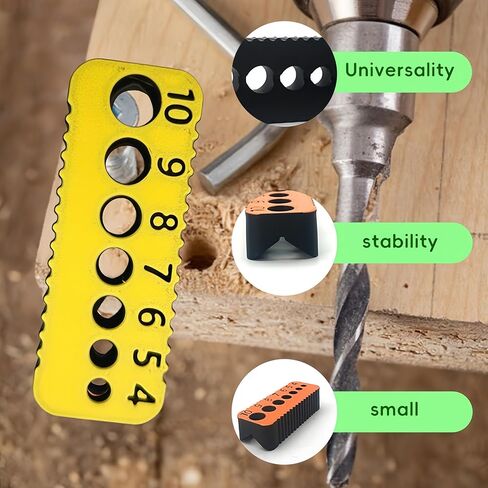 Drill Bit Guide, Simple Portable Reusable Plastic Metric Precision Tool for Woodworking, Yellow in Kuwait