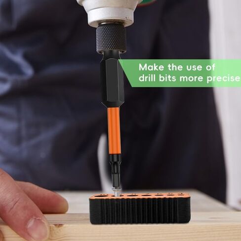 Drill Bit Guide, Simple Portable Reusable Plastic Metric Precision Tool for Woodworking, Yellow in Kuwait
