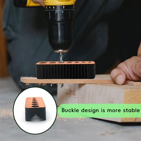 Drill Bit Guide, Simple Portable Reusable Plastic Metric Precision Tool for Woodworking, Yellow in Kuwait