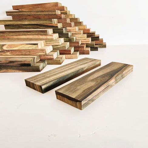 Gray Brown Tone Macassa Ebony Lumber Burl Knives Handle Scales Knife Makers Material Exotic Wood DIY Tools 2Pcs Size: 3/8" x 1 1/2" x 5 1/8" (+/- 1/16") in Kuwait