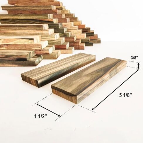 Gray Brown Tone Macassa Ebony Lumber Burl Knives Handle Scales Knife Makers Material Exotic Wood DIY Tools 2Pcs Size: 3/8" x 1 1/2" x 5 1/8" (+/- 1/16") in Kuwait