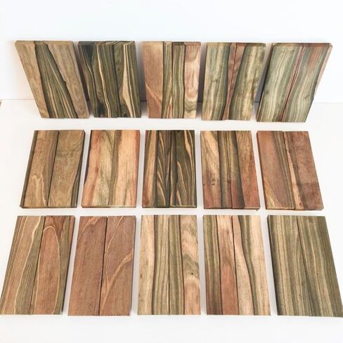 Gray Brown Tone Macassa Ebony Lumber Burl Knives Handle Scales Knife Makers Material Exotic Wood DIY Tools 2Pcs Size: 3/8" x 1 1/2" x 5 1/8" (+/- 1/16") in Kuwait