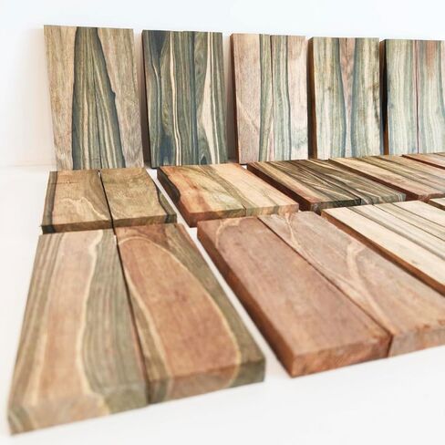 Gray Brown Tone Macassa Ebony Lumber Burl Knives Handle Scales Knife Makers Material Exotic Wood DIY Tools 2Pcs Size: 3/8" x 1 1/2" x 5 1/8" (+/- 1/16") in Kuwait