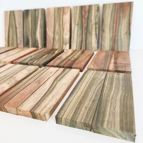 Gray Brown Tone Macassa Ebony Lumber Burl Knives Handle Scales Knife Makers Material Exotic Wood DIY Tools 2Pcs Size: 3/8" x 1 1/2" x 5 1/8" (+/- 1/16") in Kuwait