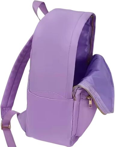 Classic Nylon Backpack for Women, School Daypack with Gold Hardware, Hot Pink, Lilac, Waterproof Casual Travel Bag (Hot Pink) in Saudi Arabia