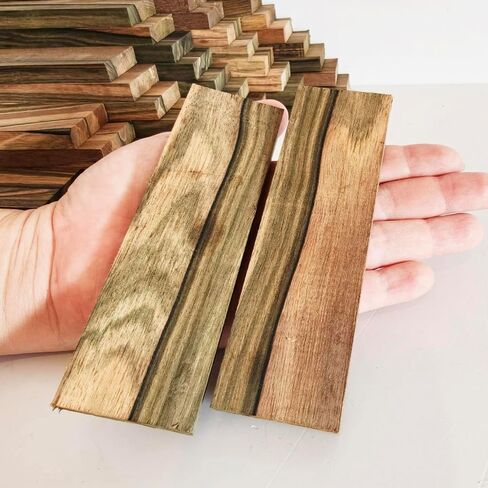 Gray Brown Tone Macassa Ebony Lumber Burl Knives Handle Scales Knife Makers Material Exotic Wood DIY Tools 2Pcs Size: 3/8" x 1 1/2" x 5 1/8" (+/- 1/16") in Kuwait
