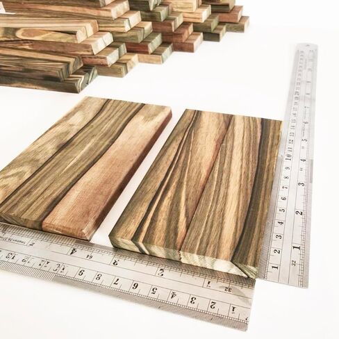 Gray Brown Tone Macassa Ebony Lumber Burl Knives Handle Scales Knife Makers Material Exotic Wood DIY Tools 2Pcs Size: 3/8" x 1 1/2" x 5 1/8" (+/- 1/16") in Kuwait