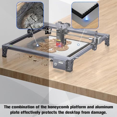 Lounsweer Honeycomb Working Table 320 x 320 mm Honeycomb Laser Bed Set with Aluminum Base Panel and 8 Pcs Riser Feet for Laser Cutting and Engraving Machines in Kuwait