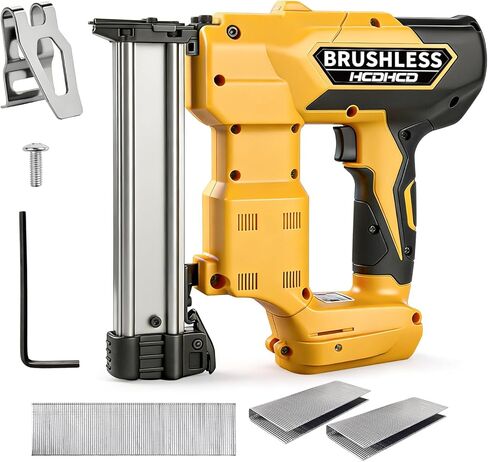 2-in-1 Cordless Brad Nailer & 1/4 Narrow Crown Stapler for DeWalt 20V Battery, 18GA Electric Nail Gun with 1000 Nails/Staples for Woodworking, DIY, and Home Renovation (Not Battery) in Kuwait