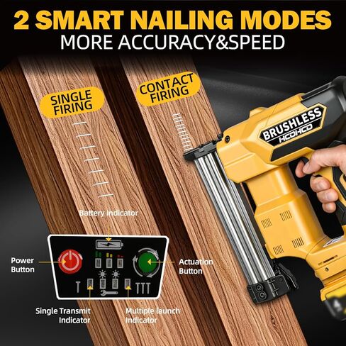 2-in-1 Cordless Brad Nailer & 1/4 Narrow Crown Stapler for DeWalt 20V Battery, 18GA Electric Nail Gun with 1000 Nails/Staples for Woodworking, DIY, and Home Renovation (Not Battery) in Kuwait