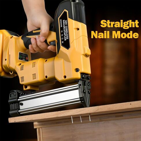 2-in-1 Cordless Brad Nailer & 1/4 Narrow Crown Stapler for DeWalt 20V Battery, 18GA Electric Nail Gun with 1000 Nails/Staples for Woodworking, DIY, and Home Renovation (Not Battery) in Kuwait