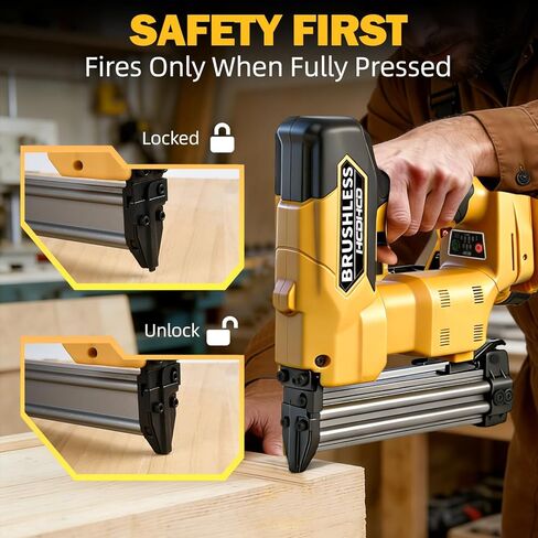 2-in-1 Cordless Brad Nailer & 1/4 Narrow Crown Stapler for DeWalt 20V Battery, 18GA Electric Nail Gun with 1000 Nails/Staples for Woodworking, DIY, and Home Renovation (Not Battery) in Kuwait